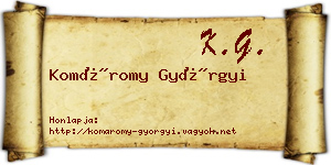 Komáromy Györgyi névjegykártya